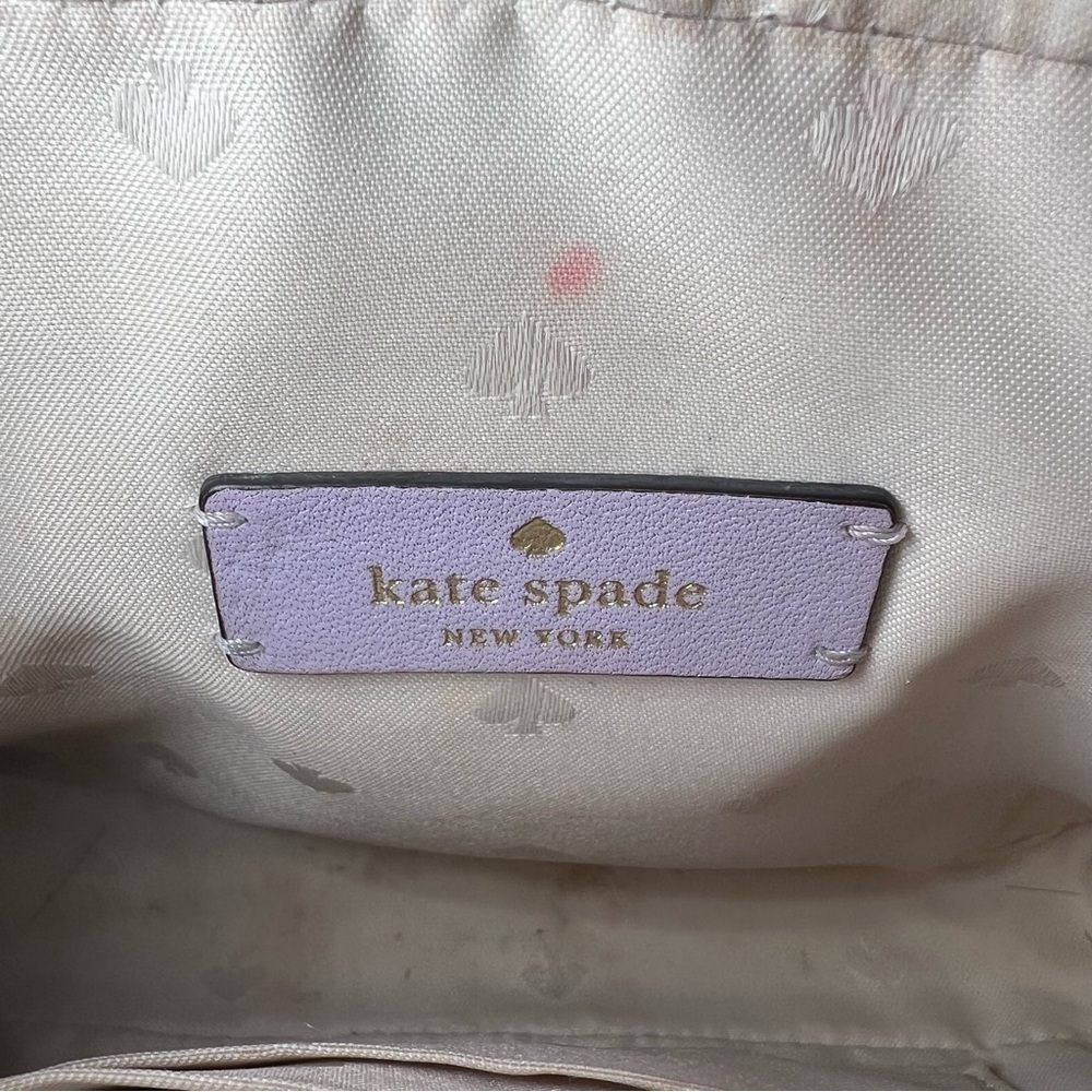 Kate Spade Carey Mini Quilted Crossbody Purse Chain Strap - Lilac / Light Purple - Picture 15 of 16